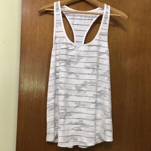 Stylish White and Gray Striped Tank Top